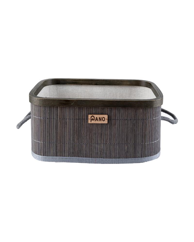Bamboo Kitchen Utility Bern Basket Stone Grey | Storage Organiser - Pano