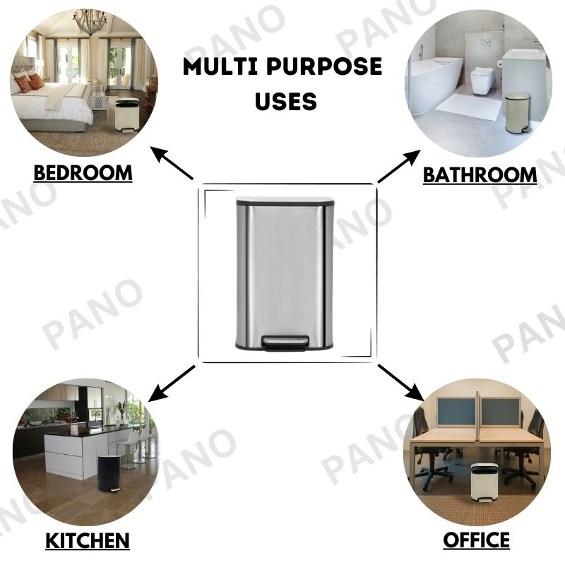 Binova Stainless Steel Soft Close Peddle Dustbins 20 Litre - Pano Pano