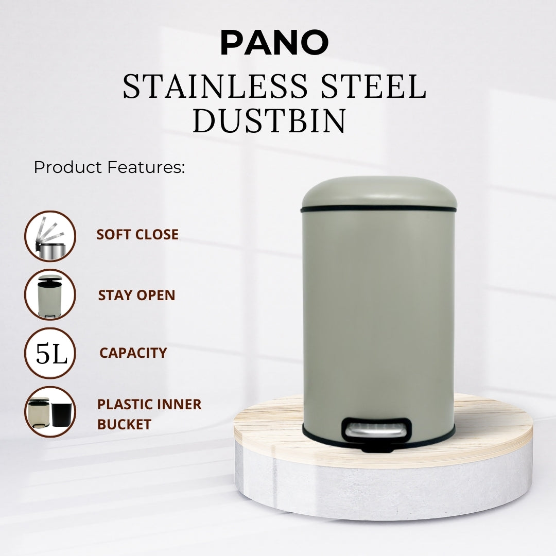 Stainless Steel Soft Close Step Bin 5 Litre Pano