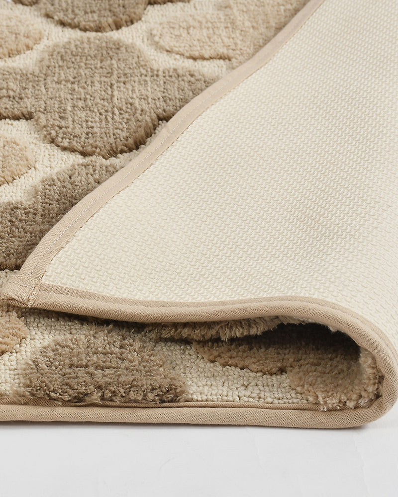 Abstract Microfiber Brown Anti Skid Bathmat - Pano Pano