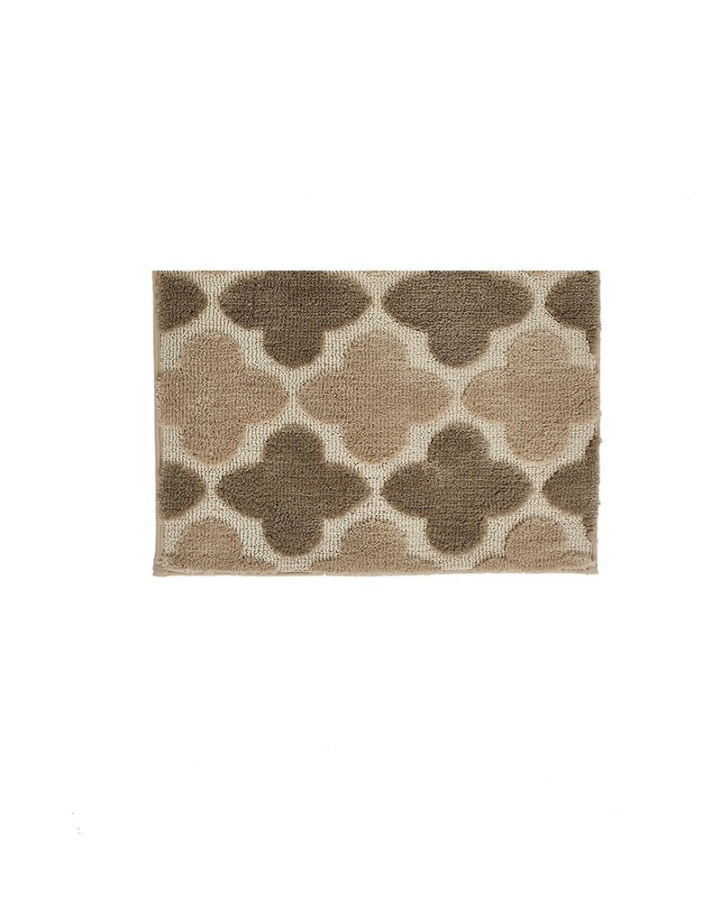 Abstract Microfiber Brown Anti Skid Bathmat - Pano Pano