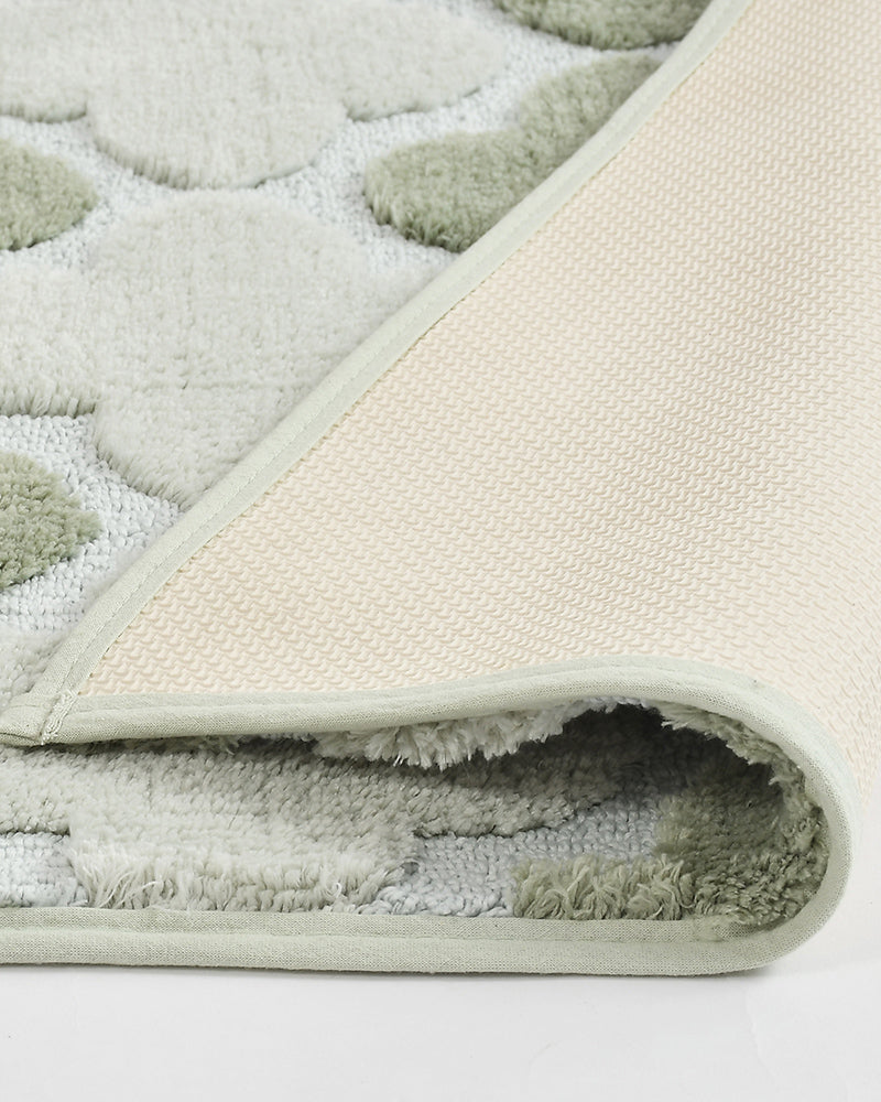 Abstract Microfiber Sage Anti Skid Bathmat - Pano Pano