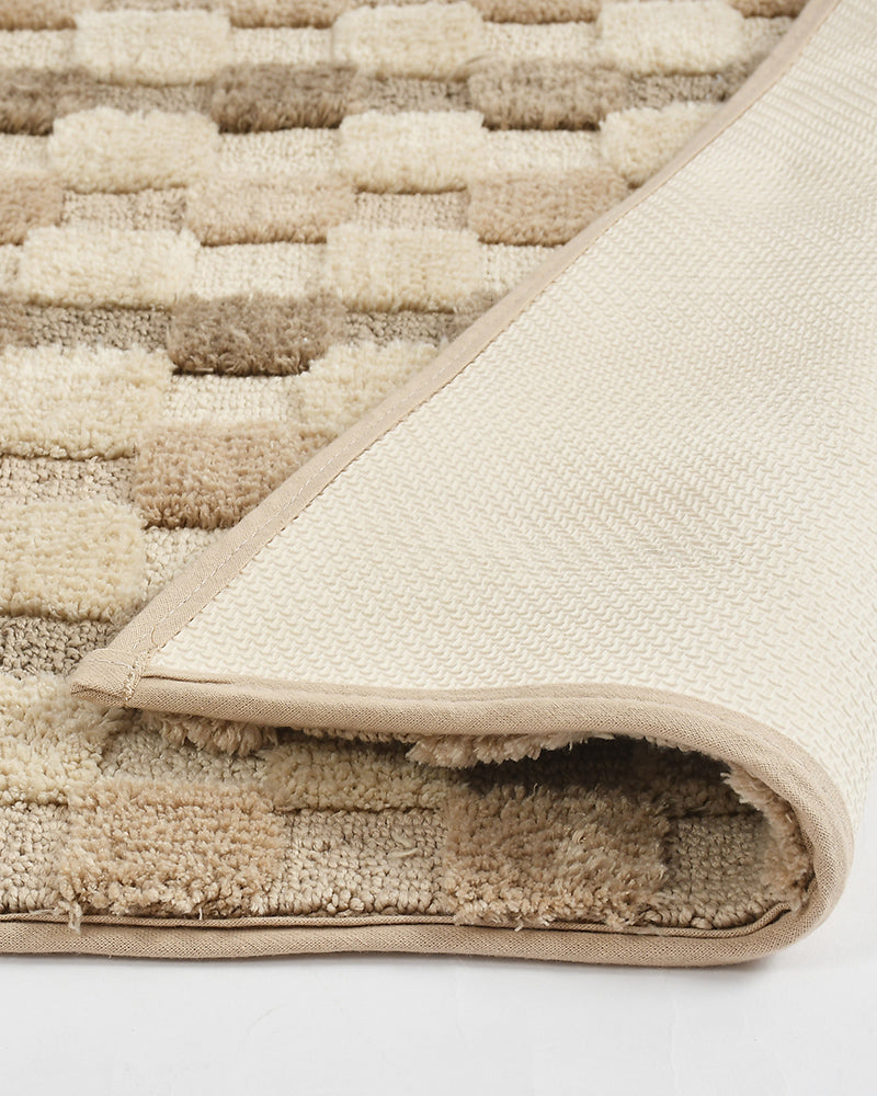 Blocks Microfiber Brown Anti Skid Bathmat - Pano Pano