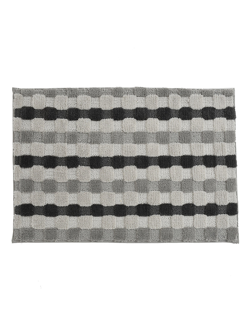 Blocks Microfiber Grey Anti Skid Bathmat - Pano Pano