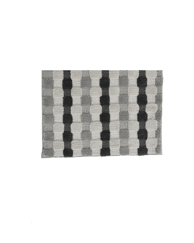 Blocks Microfiber Grey Anti Skid Bathmat - Pano Pano