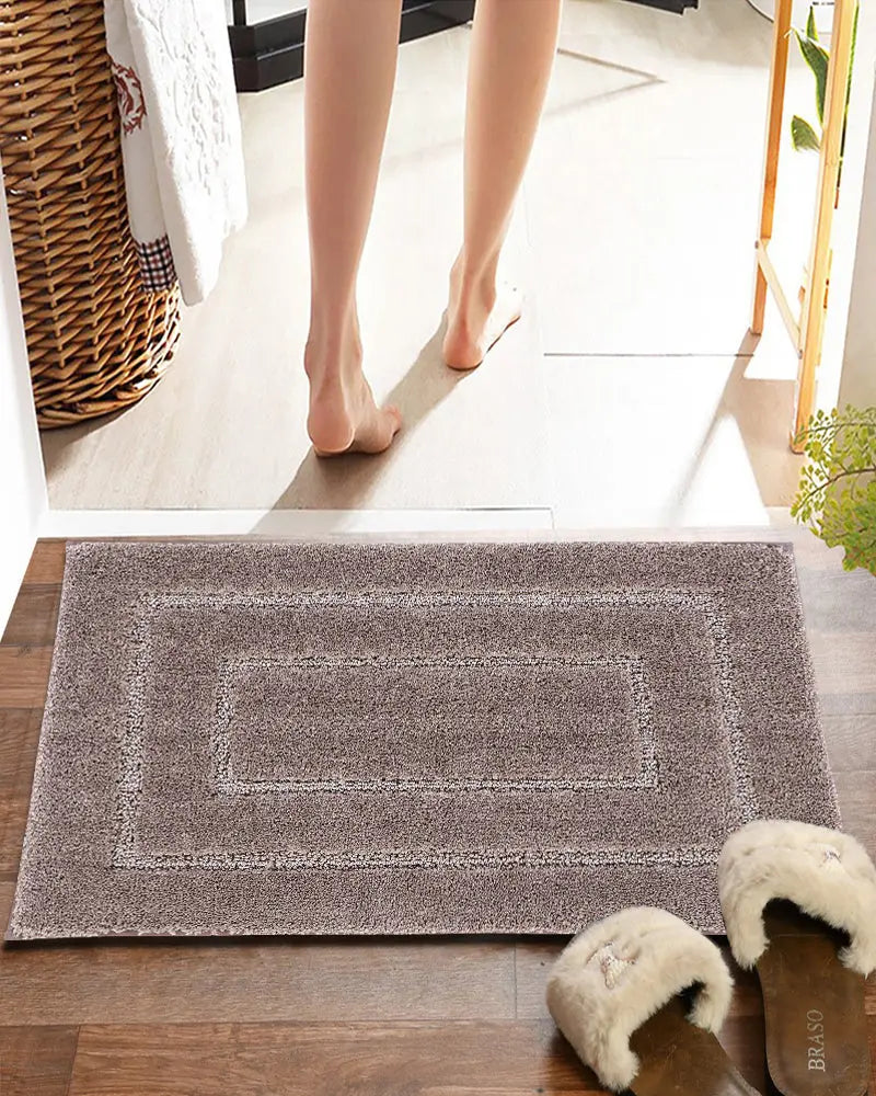 Triple Frame Anti Skid Super Soft Med Brown Bathmat