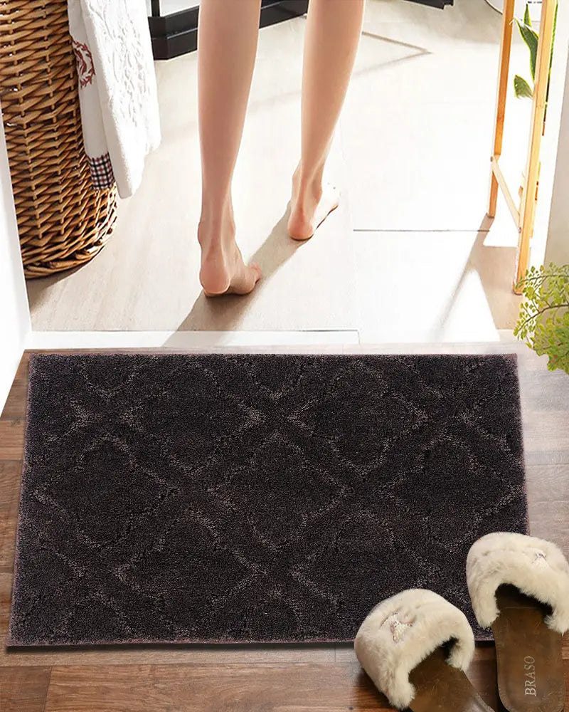 Flora Anti Skid Super Absorbent Dk. Brown Bathmat