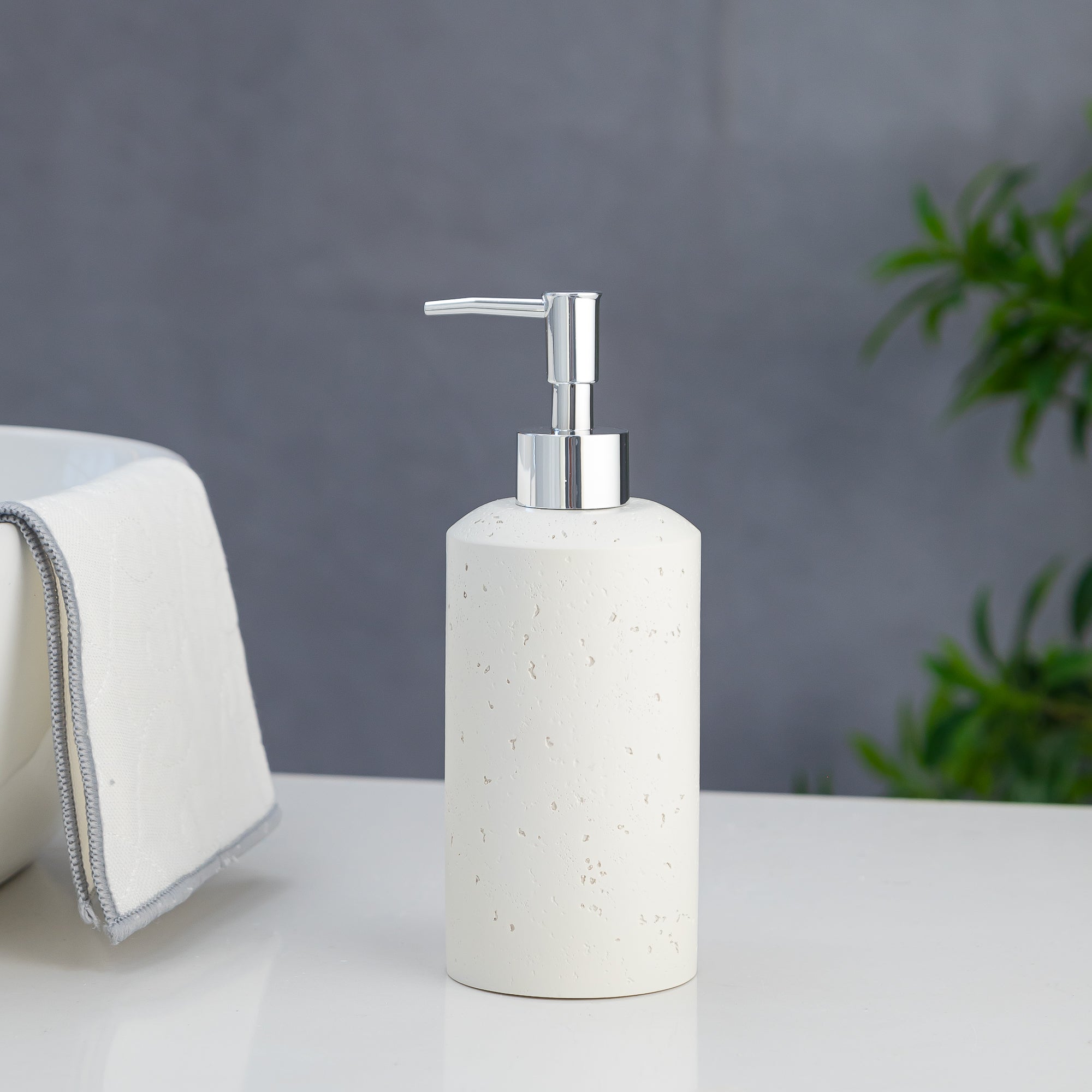 Exclusive Polyresin Soap Dispenser for Handwash for Bathroom Off White - Pano