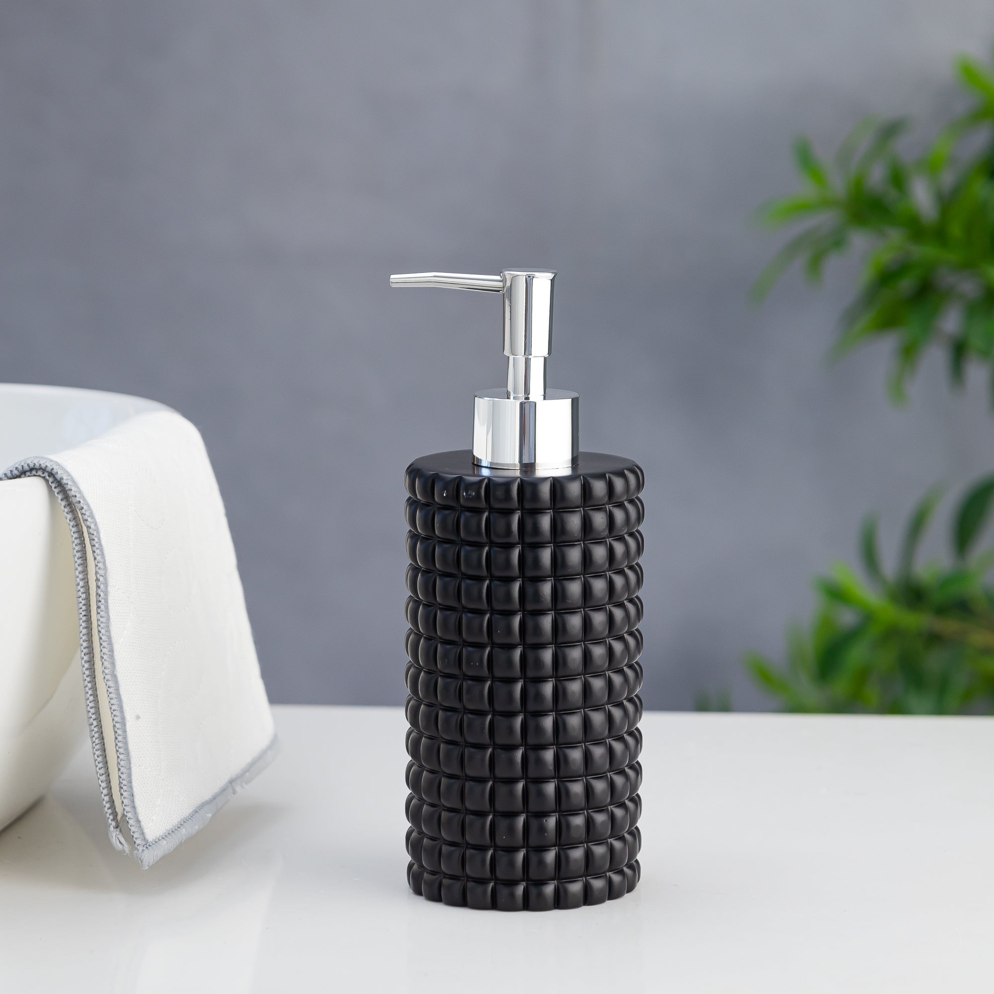 Exclusive Polyresin Soap Dispenser for Handwash for Bathroom Black 1217 - Pano