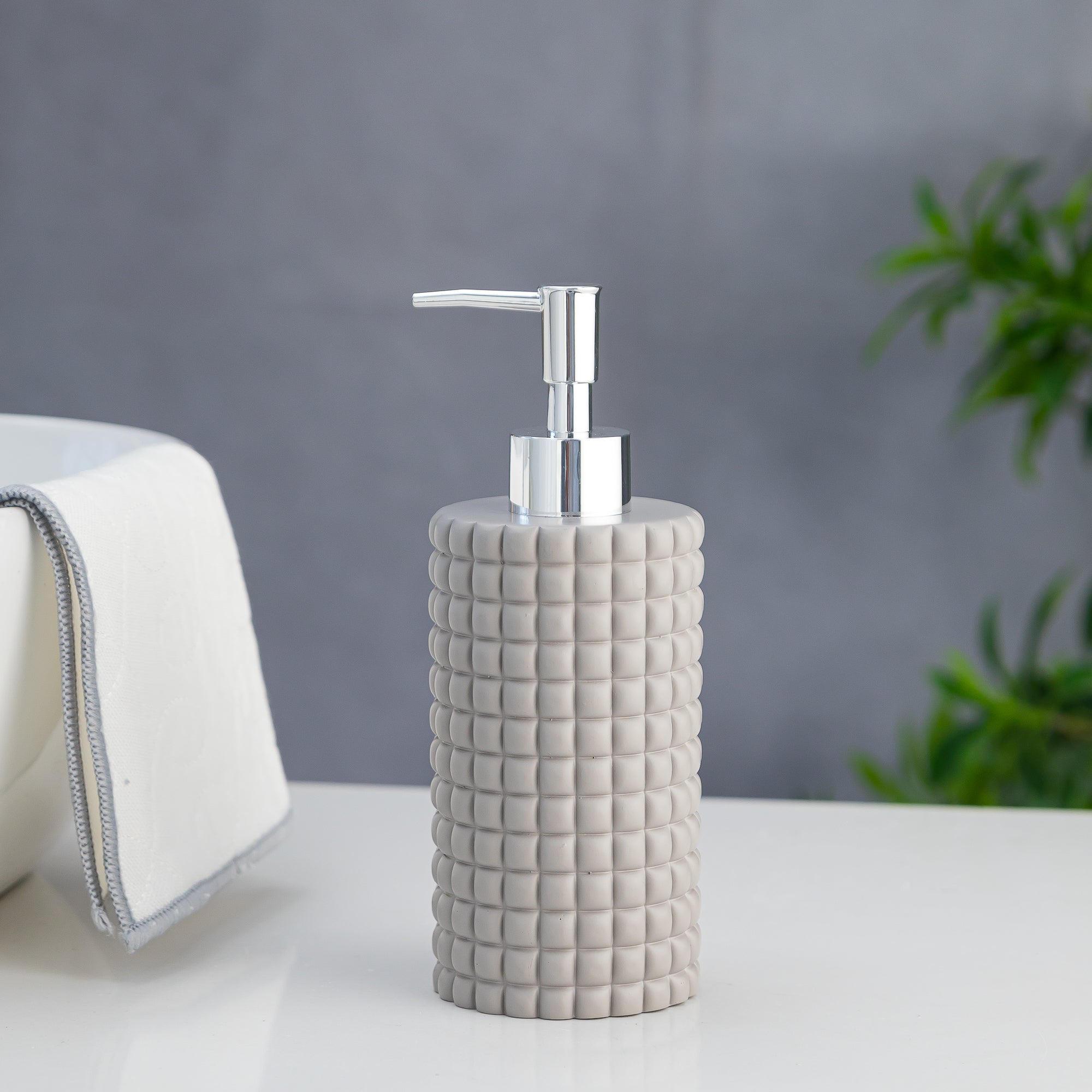 Exclusive Polyresin Soap Dispenser for Handwash for Bathroom Grey 1218 - Pano