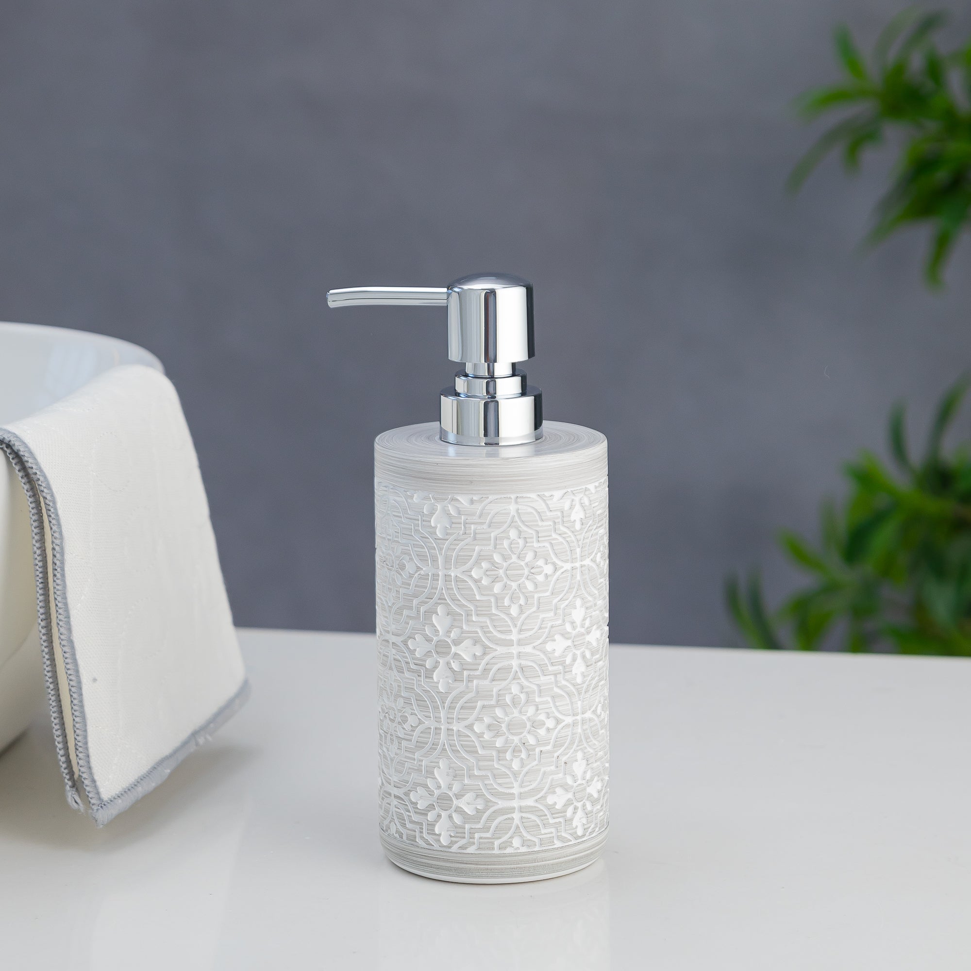Exclusive Polyresin Soap Dispenser for Handwash for Bathroom Ash Grey - Pano