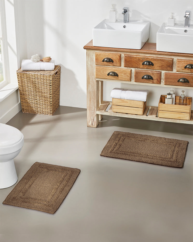 Double Race Track 100% Cotton Reversible Super Absorbent Bathmat Pano