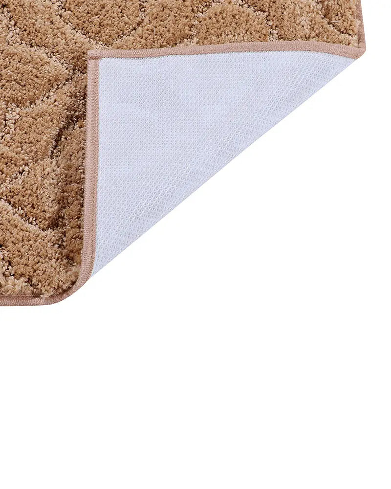 Flora Anti Skid Super Absorbent Beige Bathmat