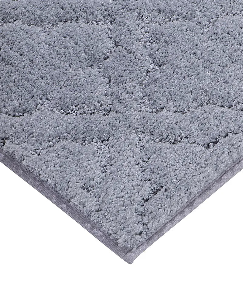 Flora Anti Skid Super Absorbent Silver Bathmat
