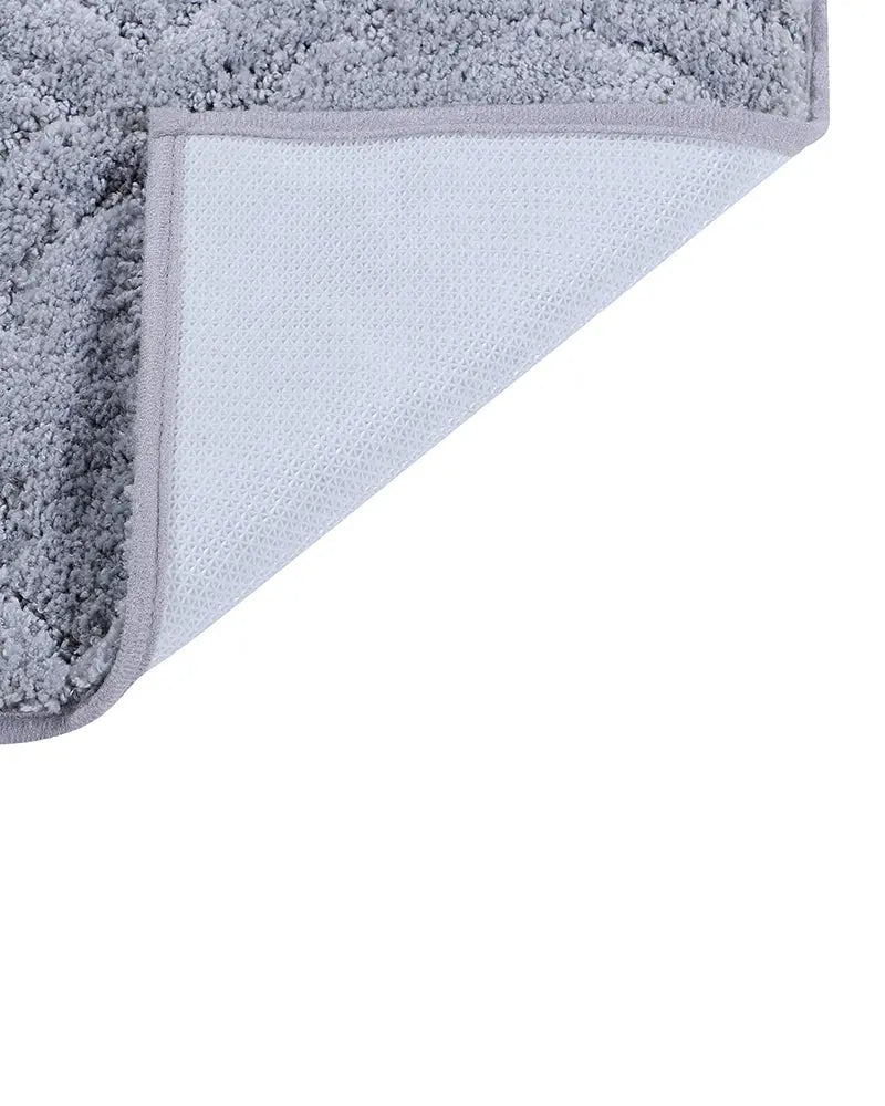 Flora Anti Skid Super Absorbent Silver Bathmat