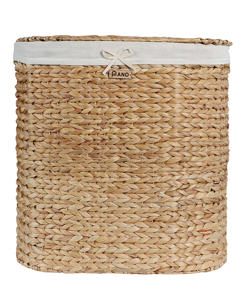 Hawaii Water Hyacinth Basket with Lid Pano