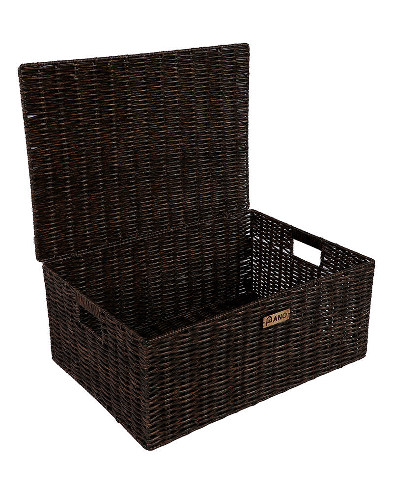 Imported Willow Wicker Basket Rust Brown - Pano Pano