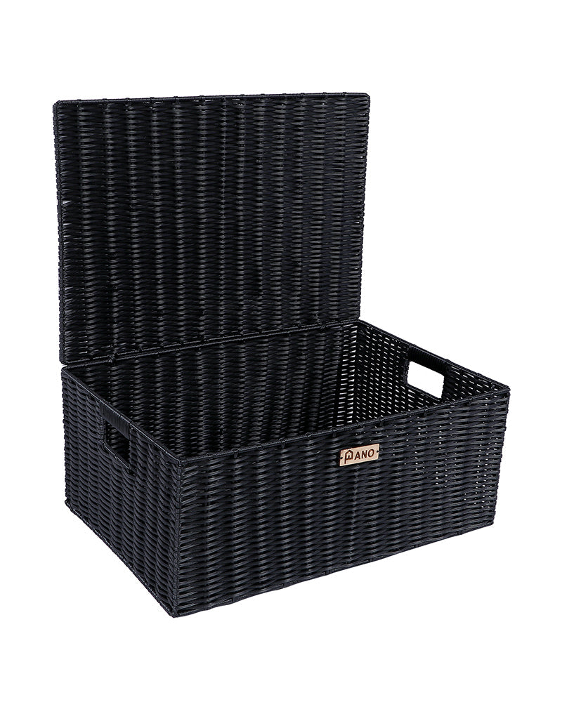 Imported Willow Wicker Basket Black - Pano Pano