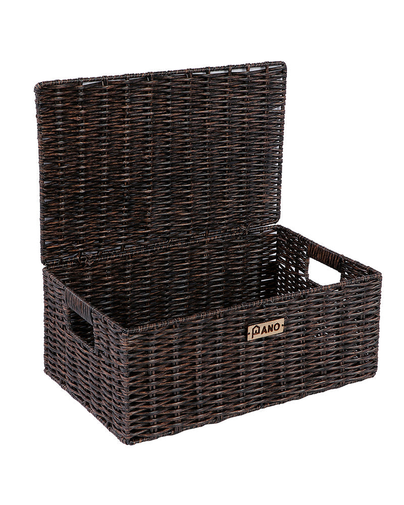 Imported Willow Wicker Basket Rust Brown - Pano Pano