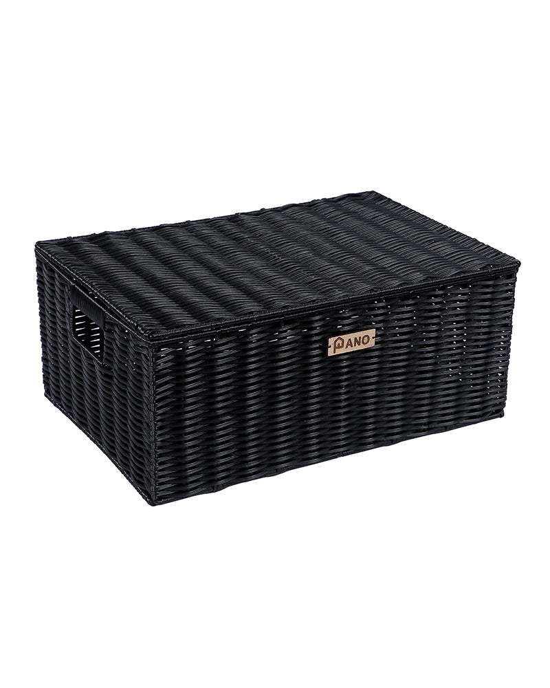 Imported Willow Wicker Basket Black - Pano Pano