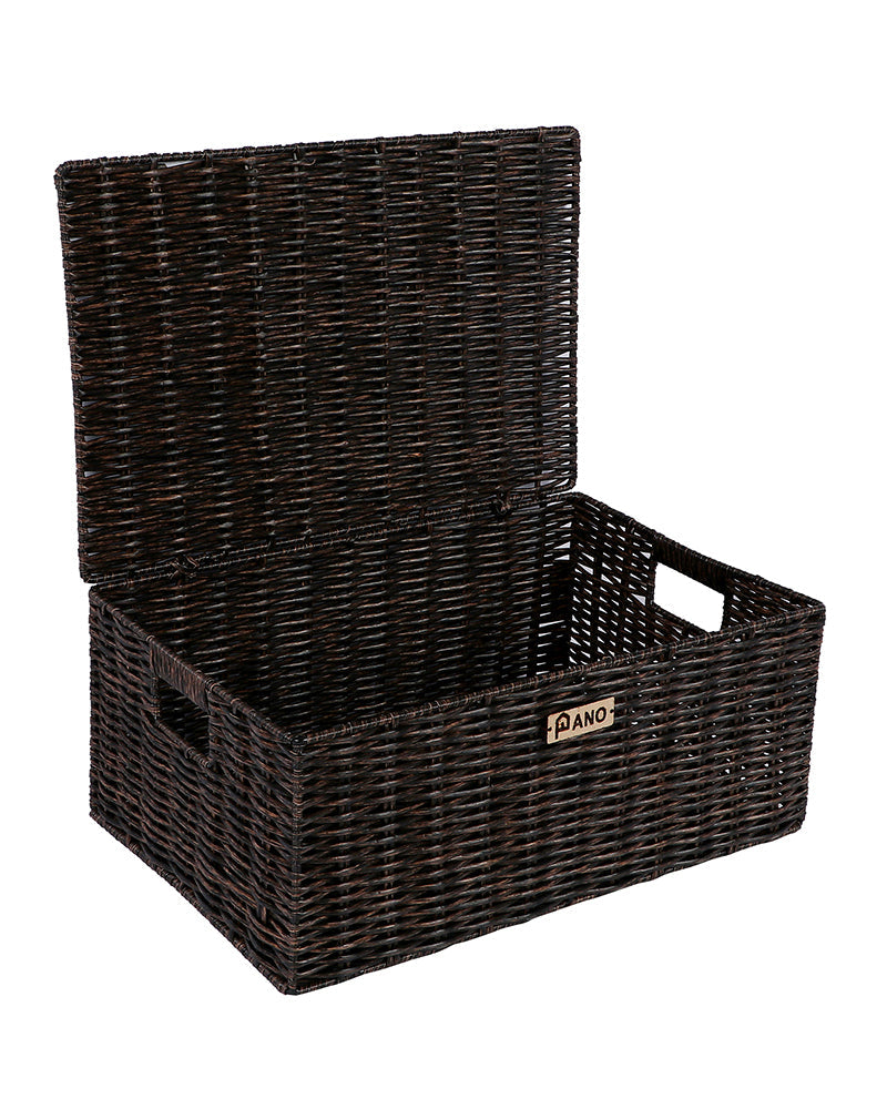 Imported Willow Wicker Basket Rust Brown - Pano Pano