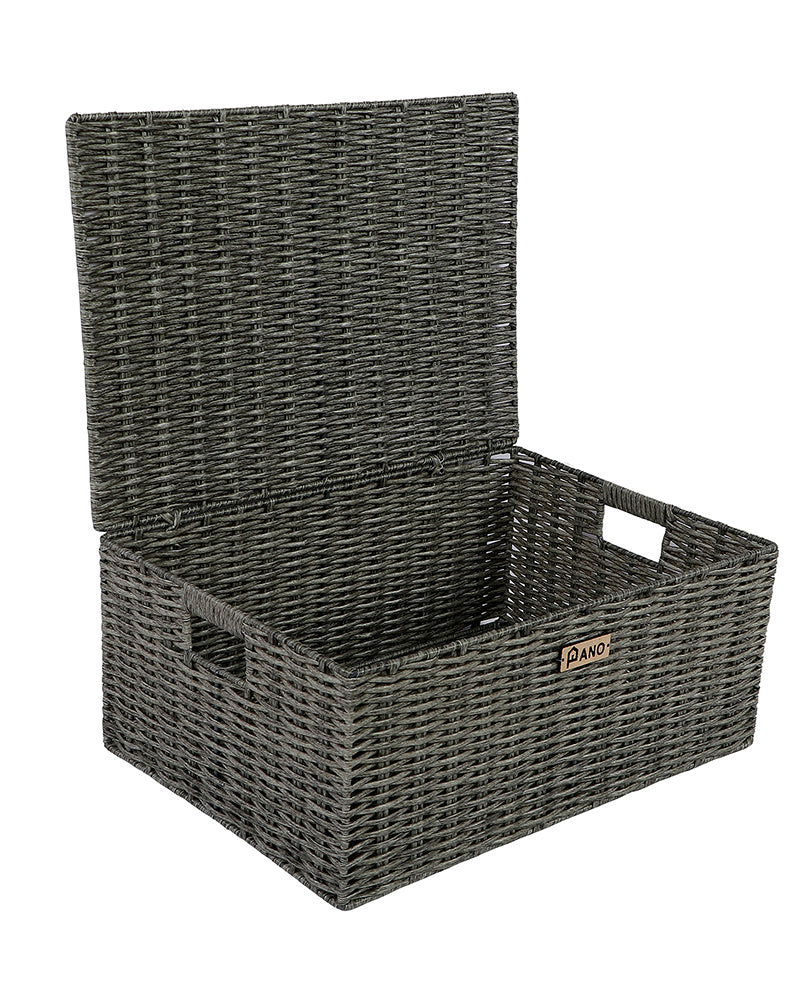 Imported Willow Wicker Basket Light Grey - Pano Pano