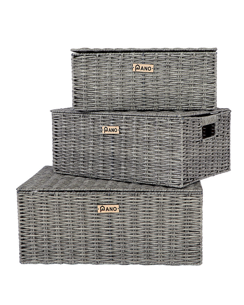 Imported Willow Wicker Basket Light Grey - Pano Pano