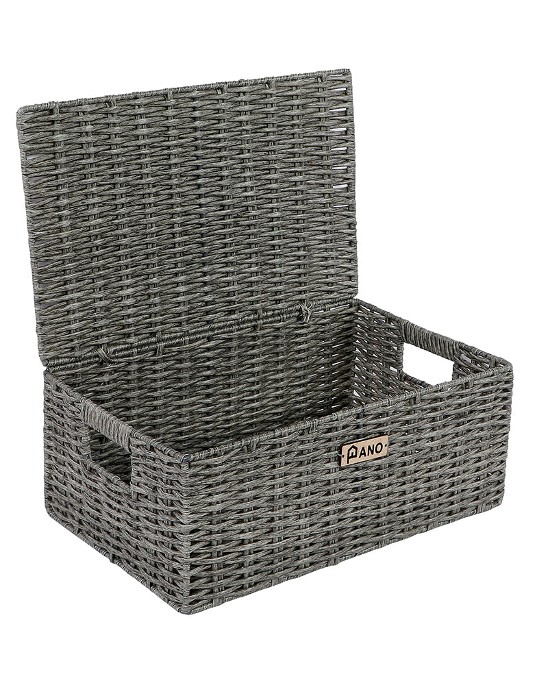 Imported Willow Wicker Basket Light Grey - Pano Pano
