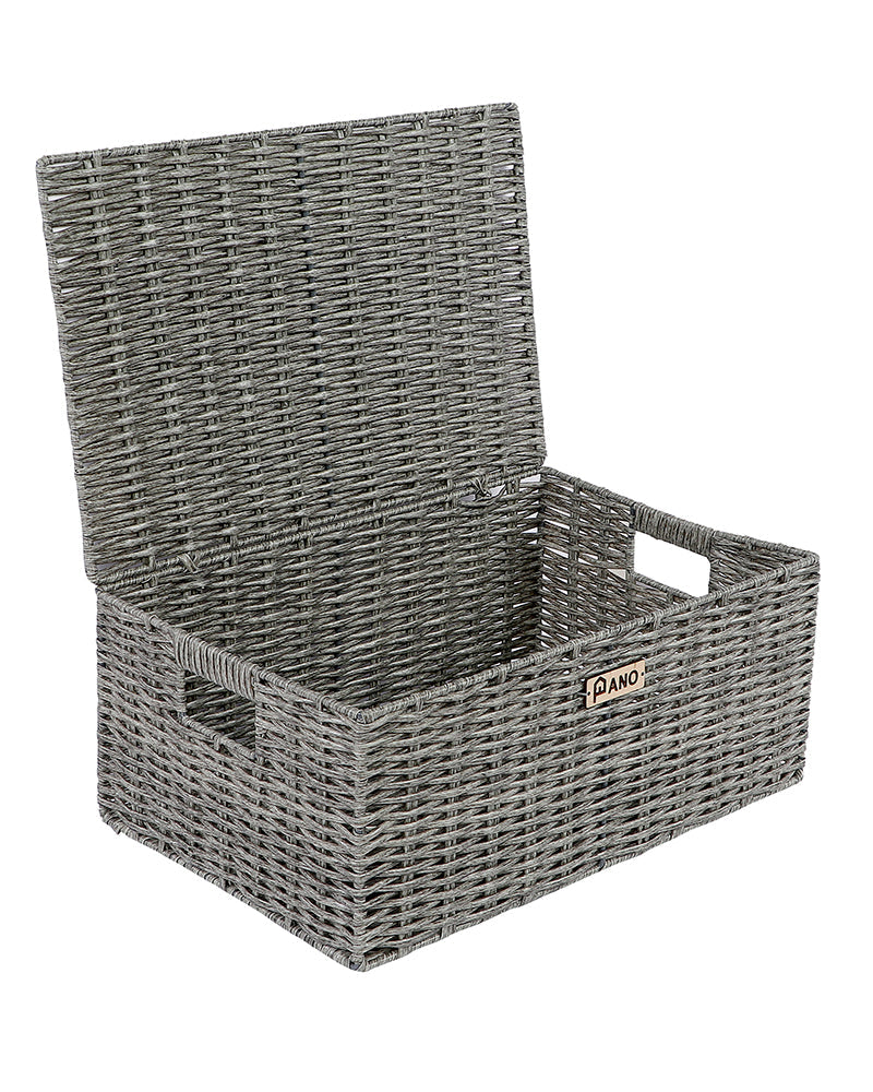 Imported Willow Wicker Basket Light Grey - Pano Pano