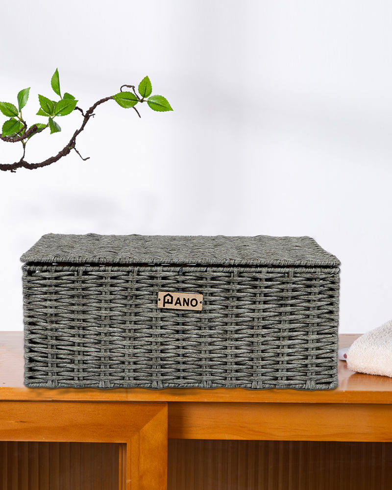 Imported Willow Wicker Basket Light Grey - Pano Pano