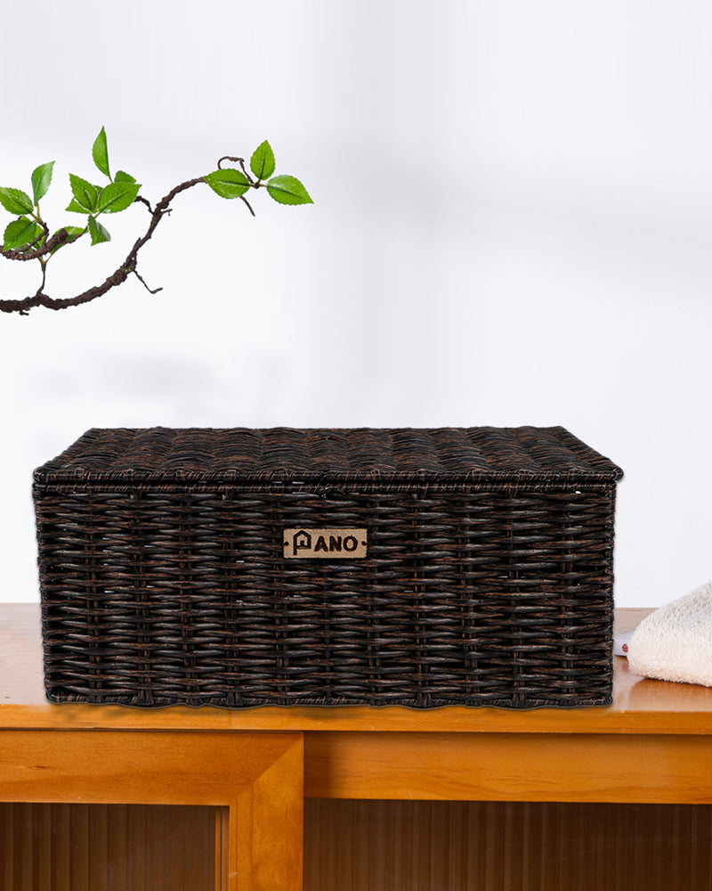 Imported Willow Wicker Basket Rust Brown - Pano Pano