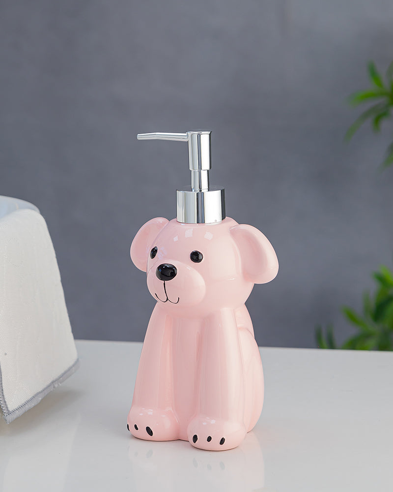 Teddy Kids Polyresin Blush Soap Dispenser - 380 ML - Pano