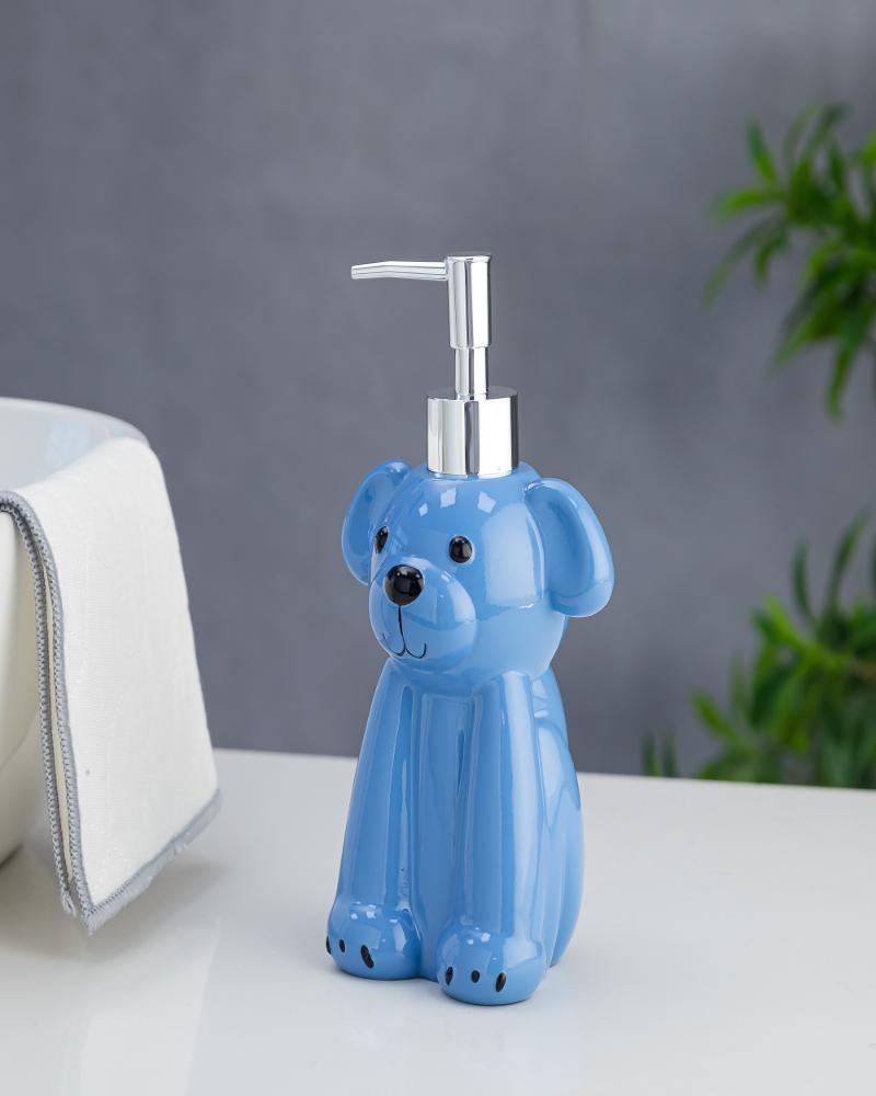 Teddy Kids Polyresin Blue Soap Dispenser - 380 ML - Pano