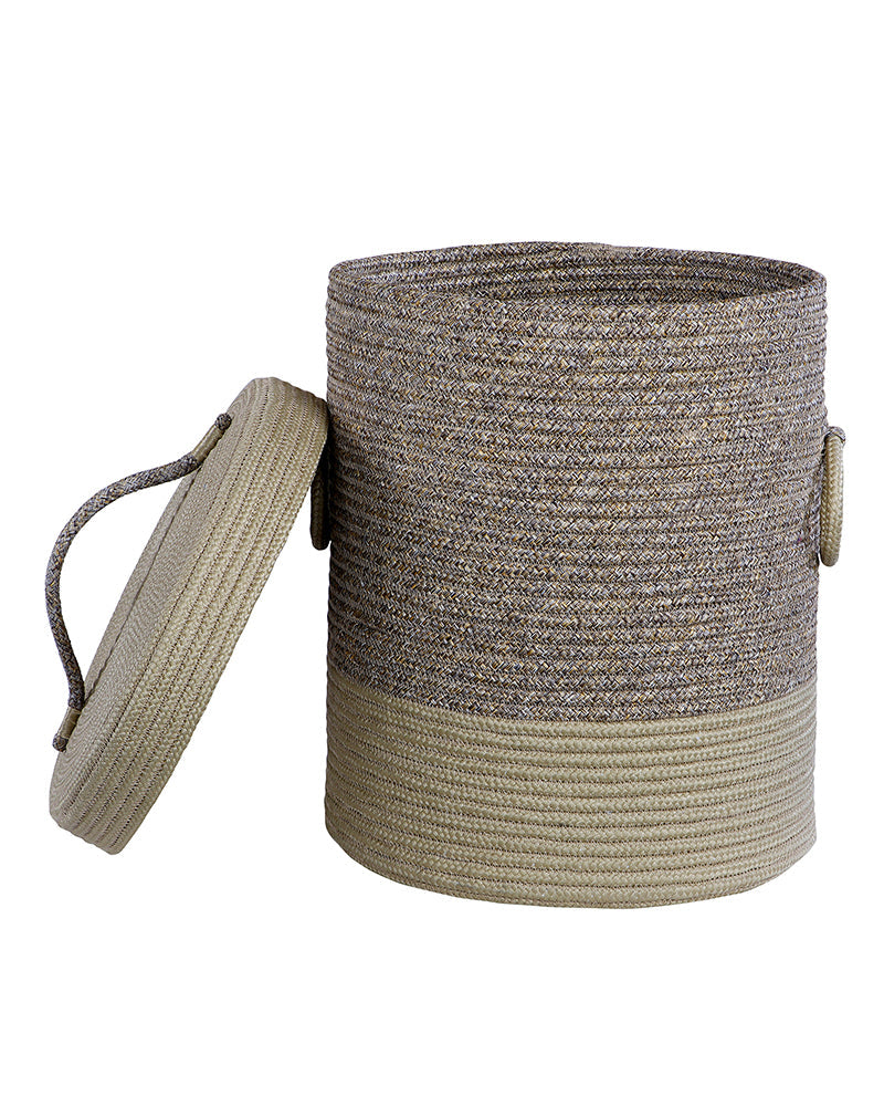 Striped Laundry Basket with Lid - Pano Pano