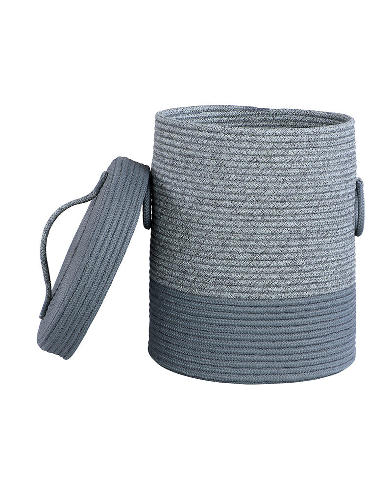 Striped Laundry Basket with Lid - Pano Pano