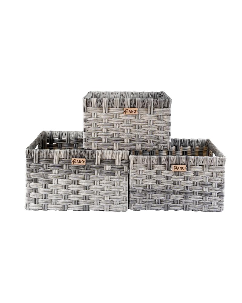 Wicker Storage Leo Basket Ash Grey | Storage Basket - Pano