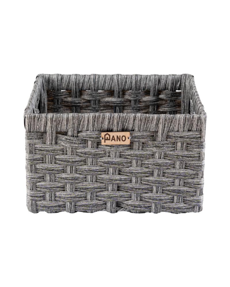Wicker Storage Leo Basket Charcoal | Organiser Basket - Pano