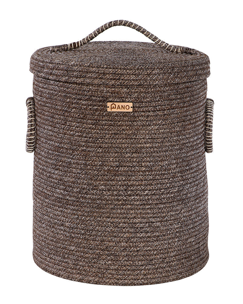 Tri Colour Laundry Basket with Lid Pano