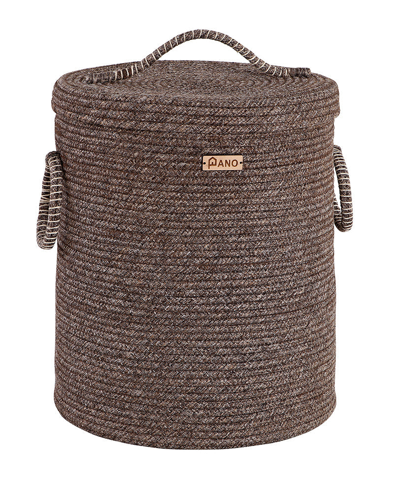 Tri Colour Laundry Basket with Lid Pano