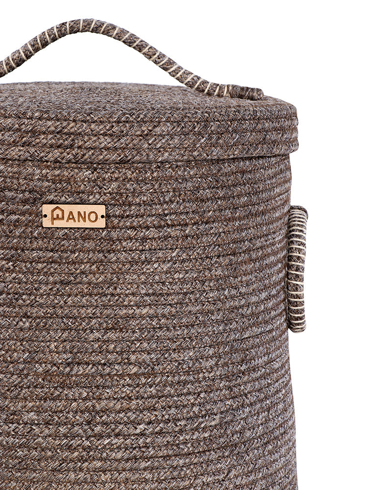 Tri Colour Laundry Basket with Lid Pano