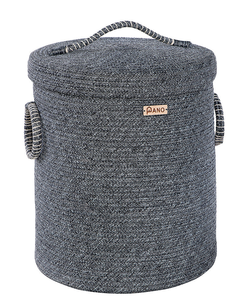 Tri Colour Laundry Basket with Lid Pano