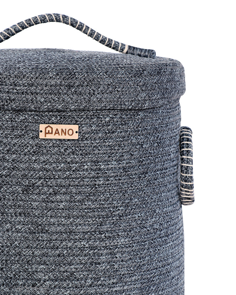 Tri Colour Laundry Basket with Lid Pano