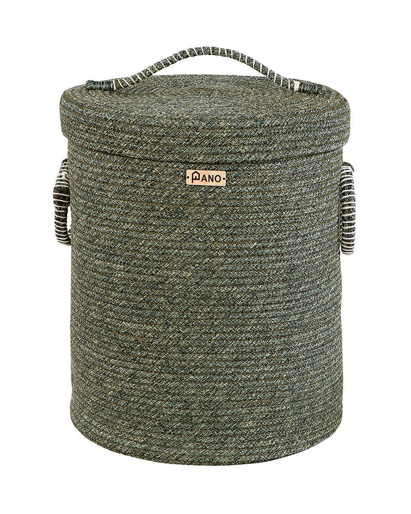Tri Colour Laundry Basket with Lid Pano
