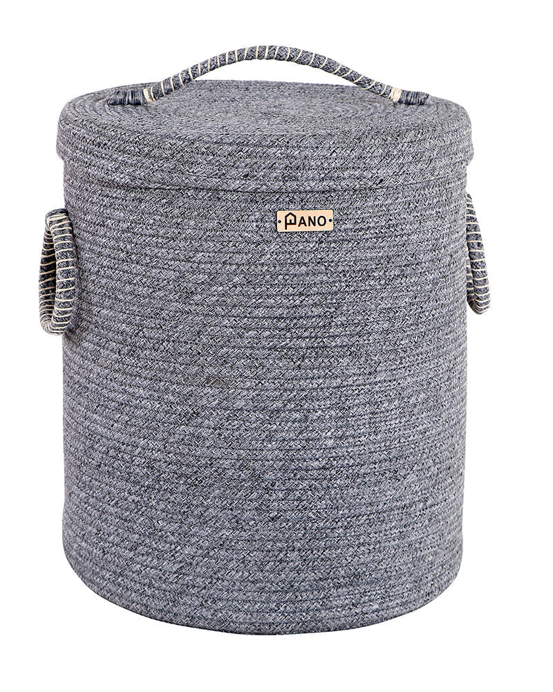 Tri Colour Laundry Basket with Lid Pano