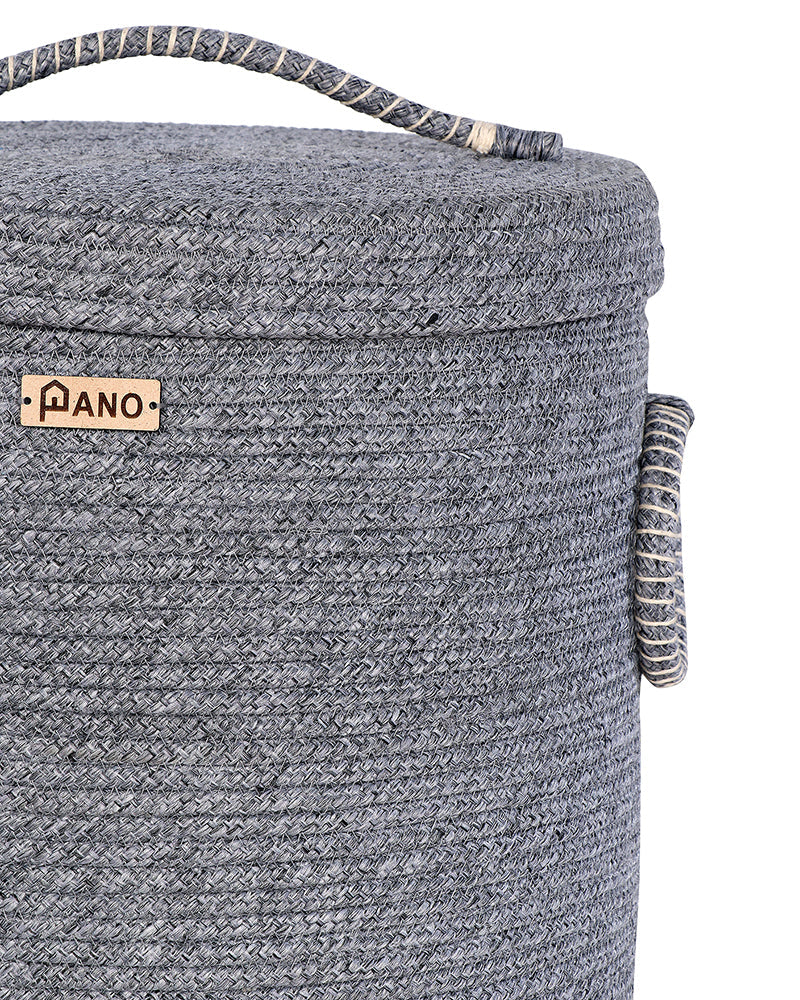 Tri Colour Laundry Basket with Lid Pano