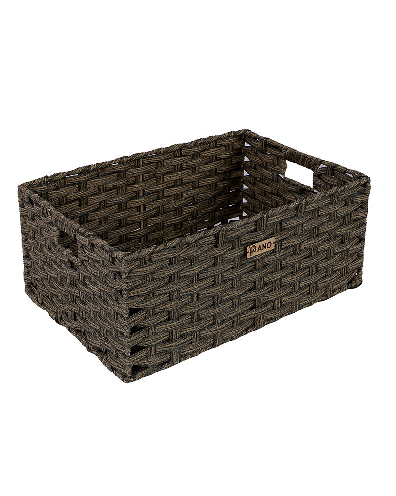Hudson Wicker Basket Wood Brown - Pano Pano