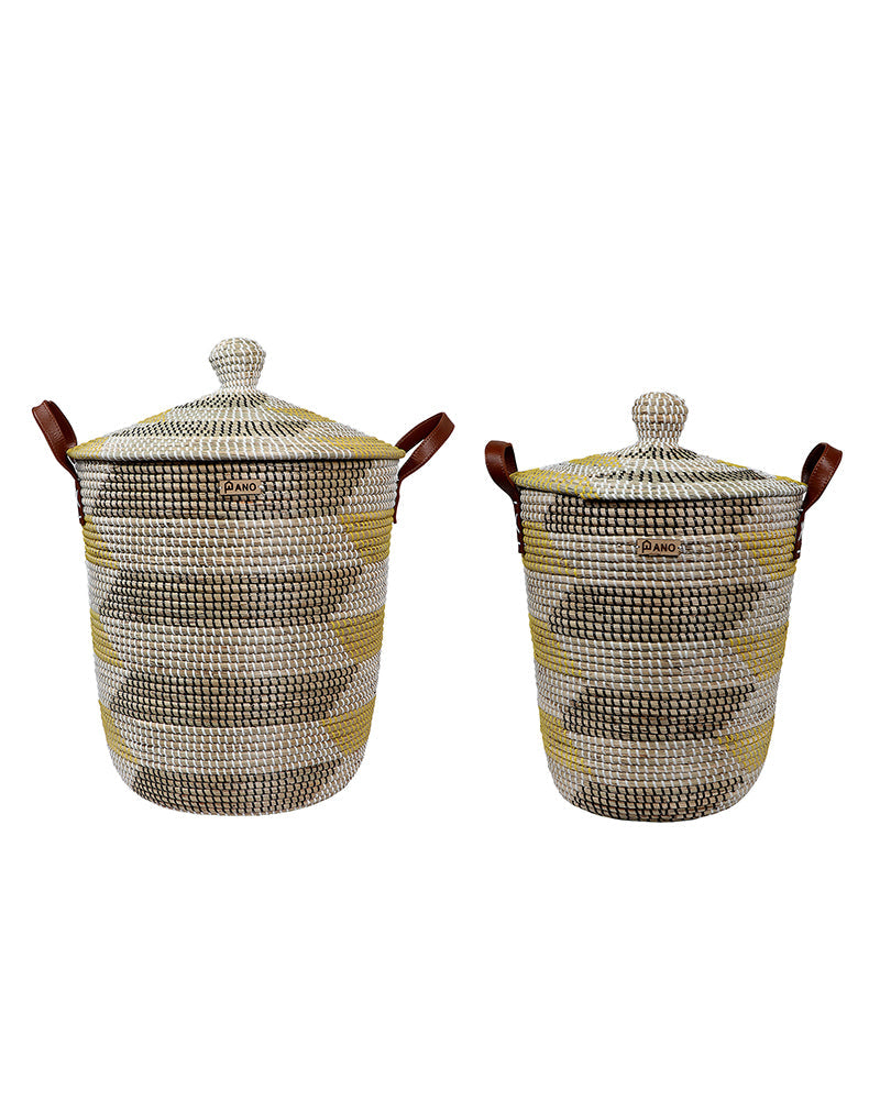 Miami Sea Grass Basket with Lid - Pano Pano
