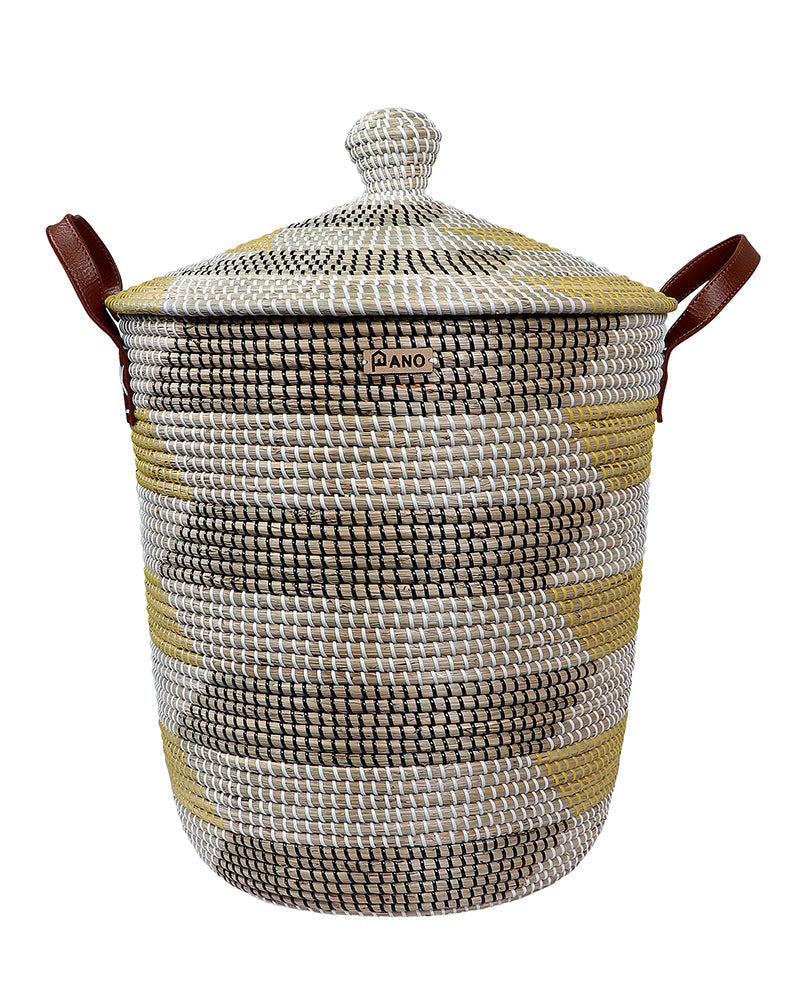 Miami Sea Grass Basket with Lid - Pano Pano