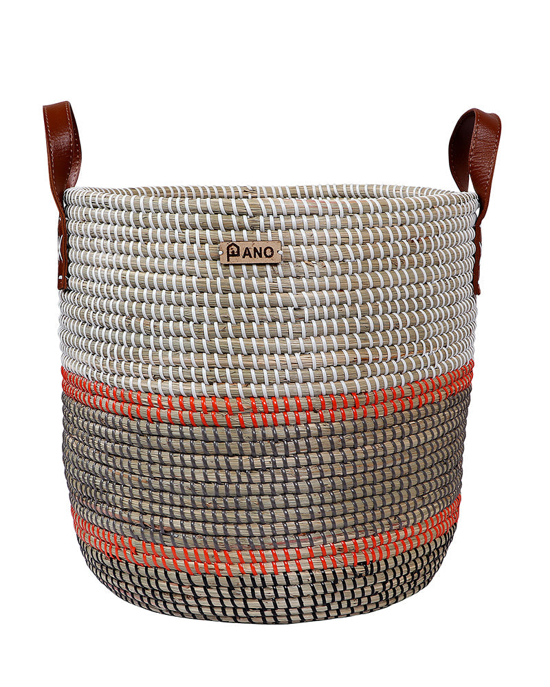 Nicobar Natural See Grass Storage Basket Pano