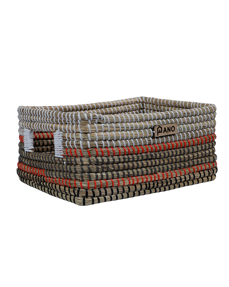 Nicobar Natural See Grass Storage Basket Pano